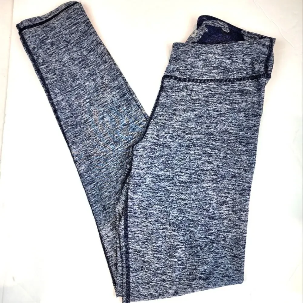 90 Degree‎ by Reflex Gray Blue Reversible Athletic Leggings Juniors Size M